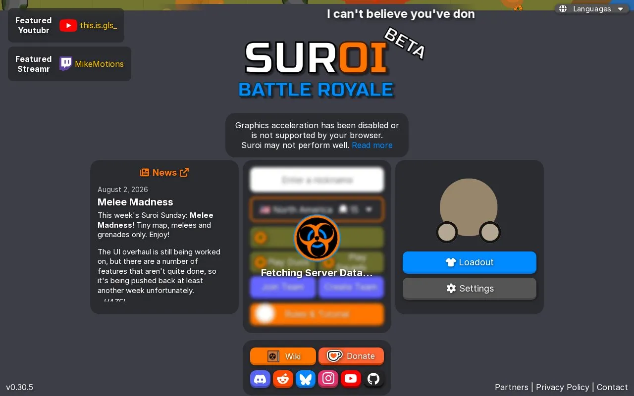 Suroi homepage screenshot