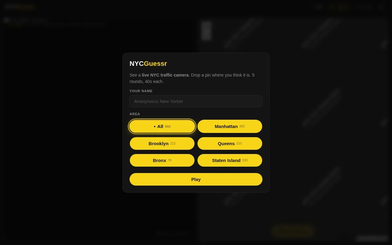 NYCGuessr homepage screenshot
