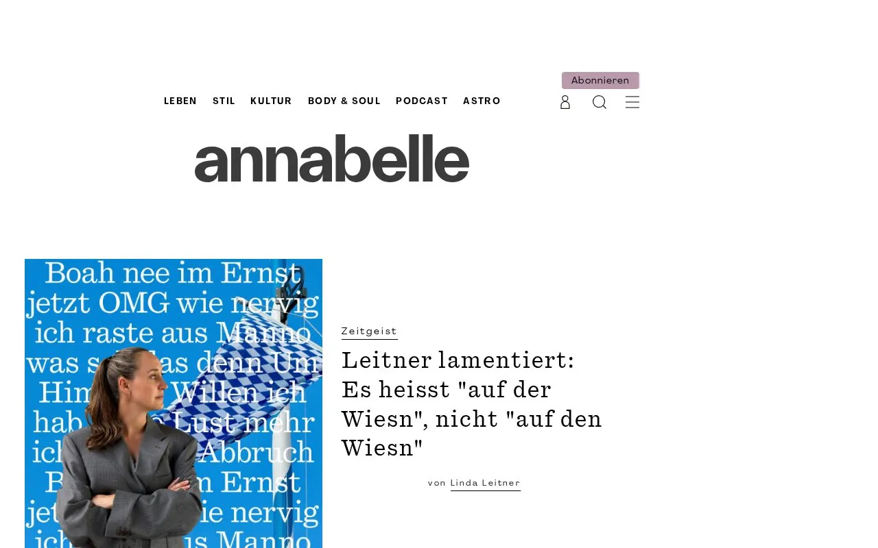 annabelle homepage screenshot
