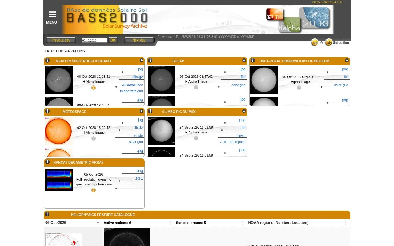 BASS2000 homepage screenshot