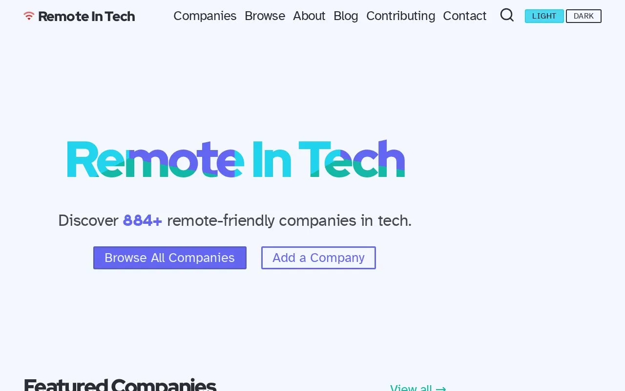 remote-jobs homepage screenshot