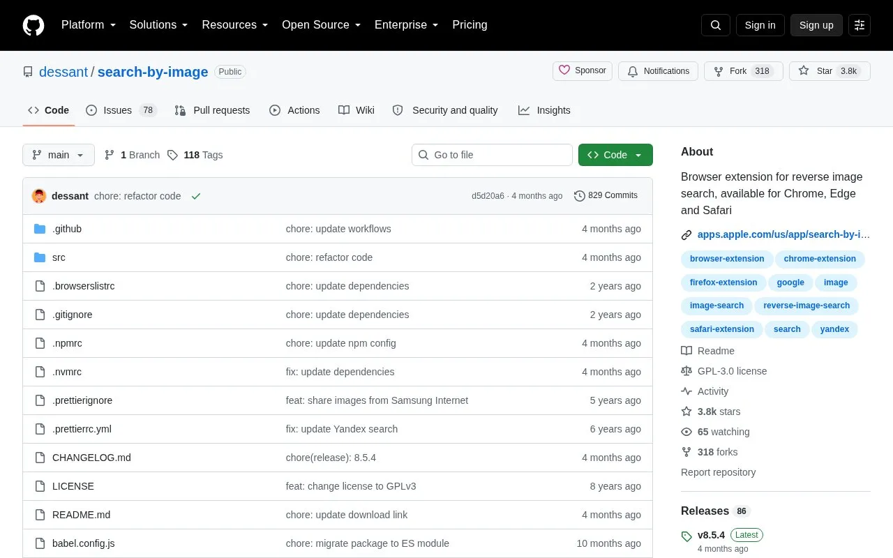 Search by Image homepage screenshot