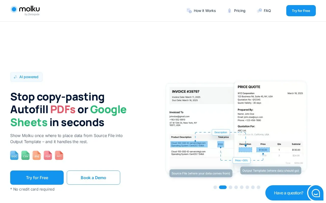 Molku homepage screenshot