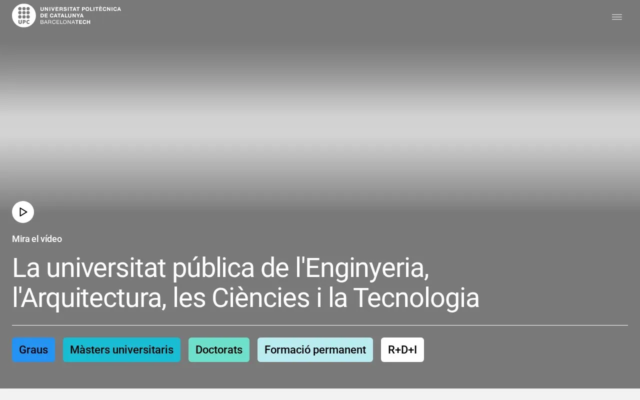 Universitat Politecnica de Catalunya homepage screenshot