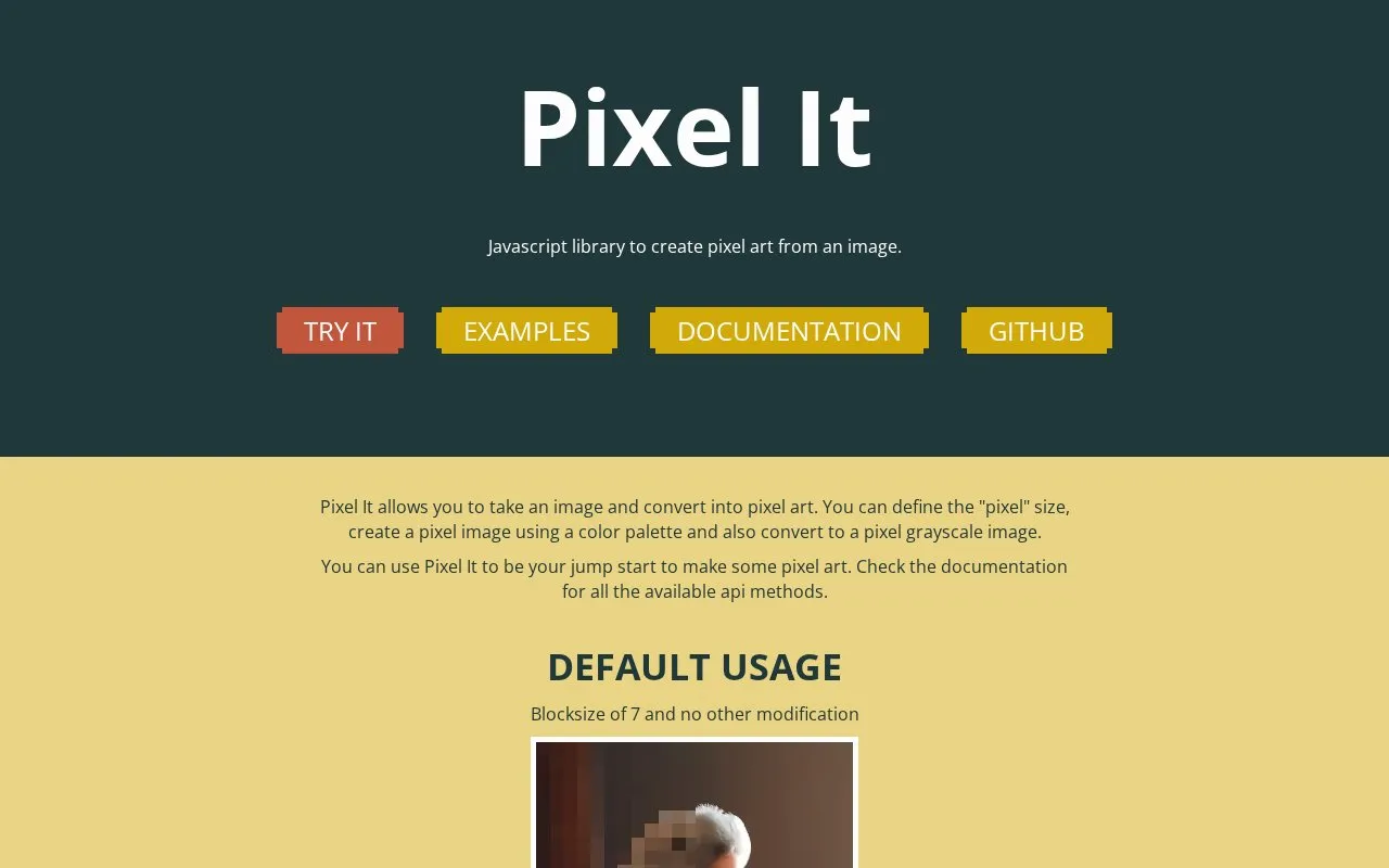 Pixel It homepage screenshot