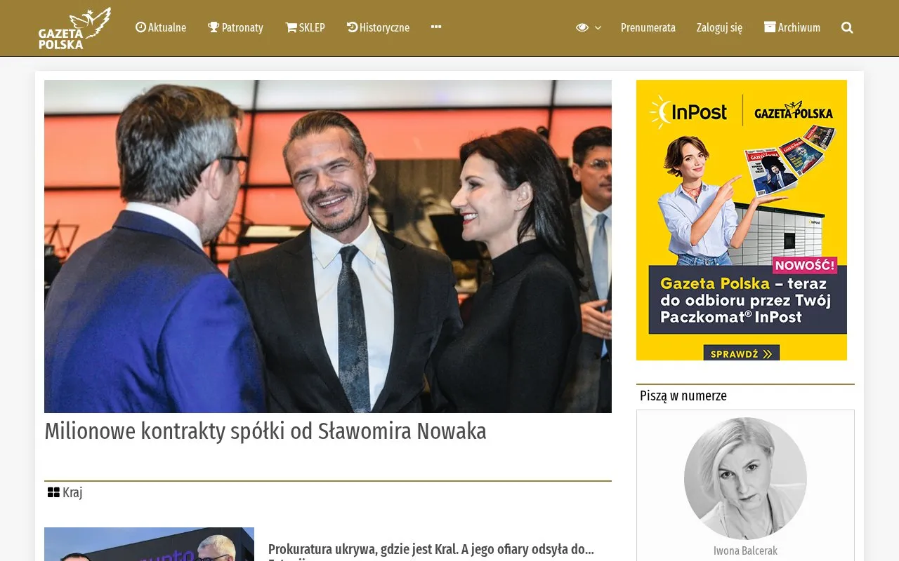 Gazeta Polska homepage screenshot