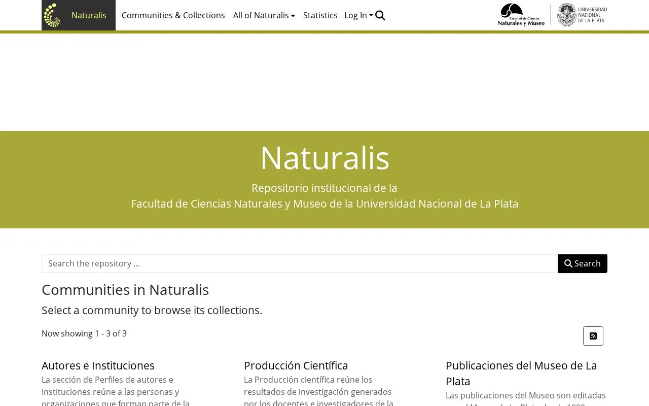 Naturalis Repository homepage screenshot