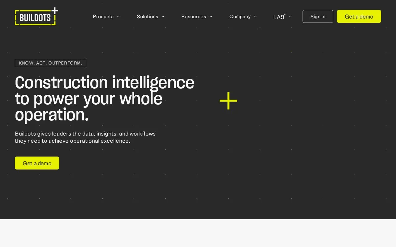 Buildots homepage screenshot
