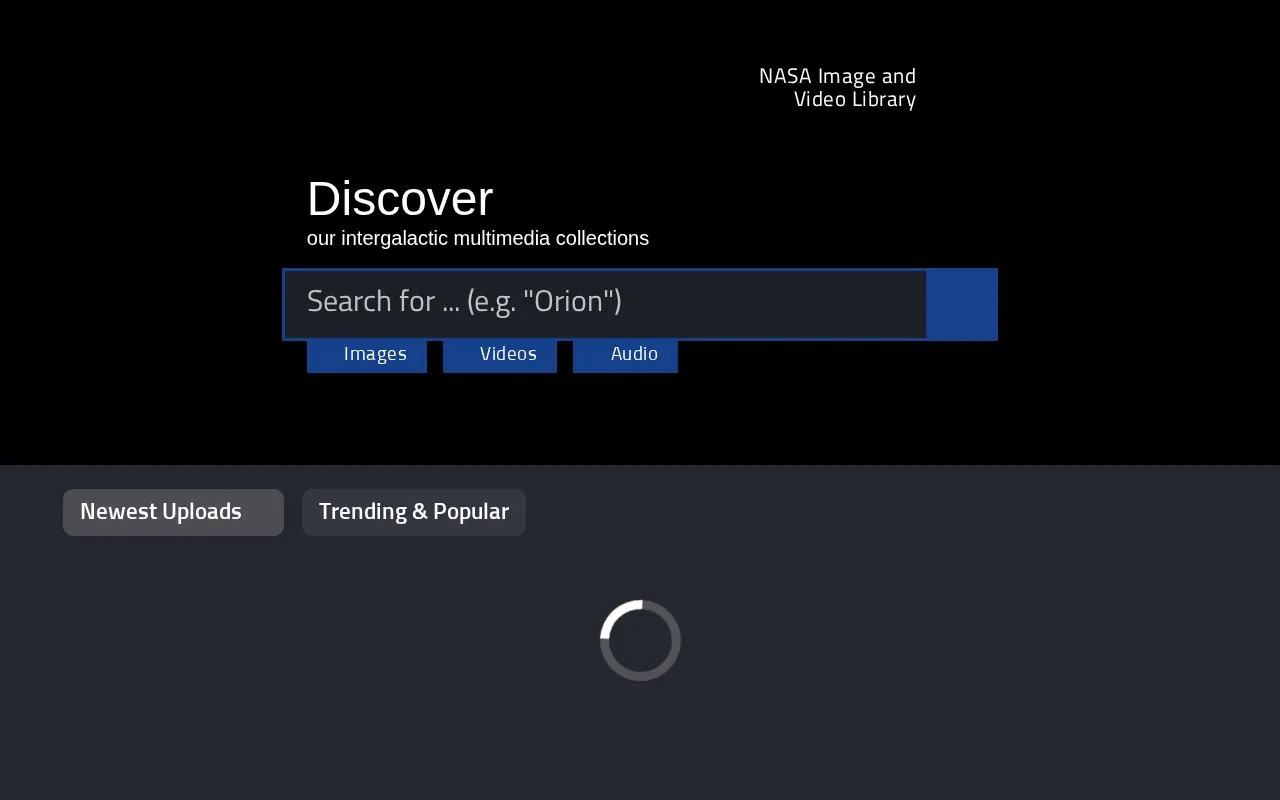 Images homepage screenshot