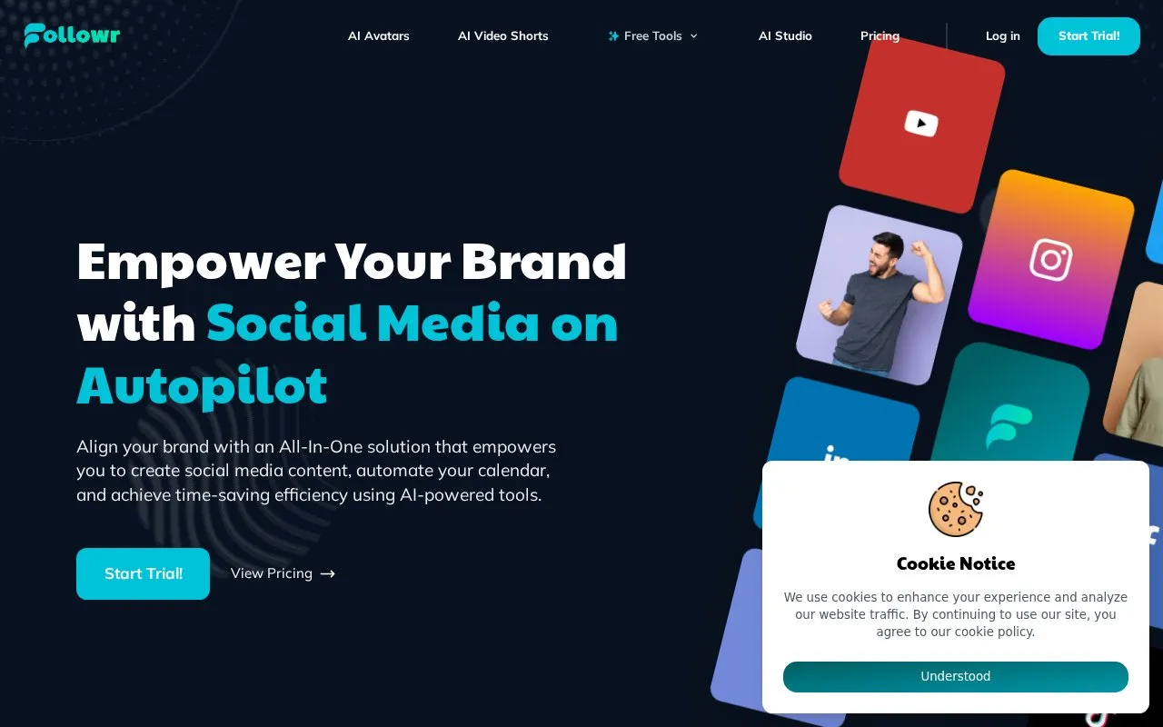 Followr homepage screenshot