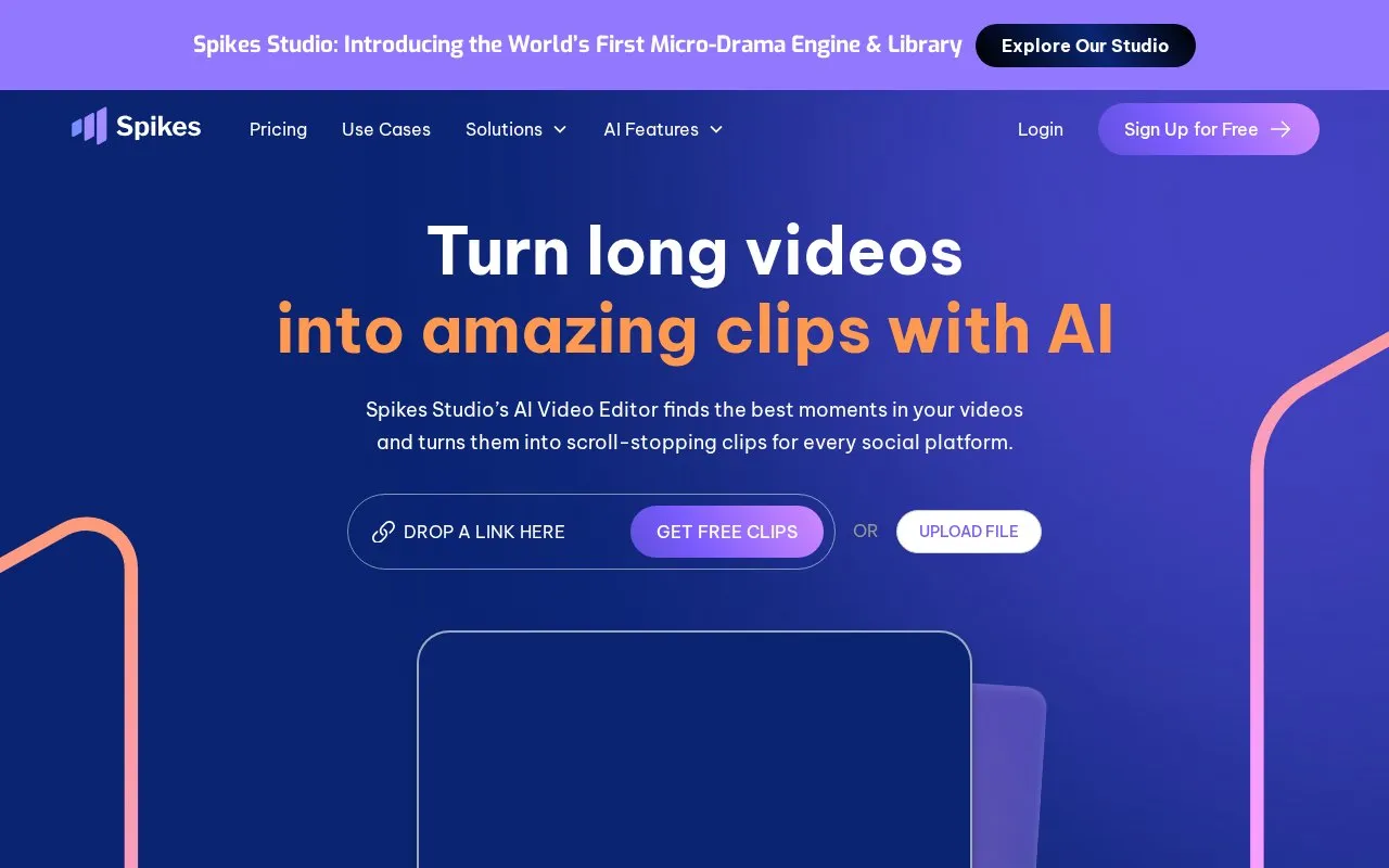 Spikes Studio homepage screenshot