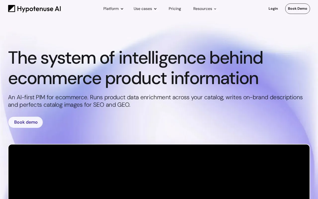 Hypotenuse AI homepage screenshot
