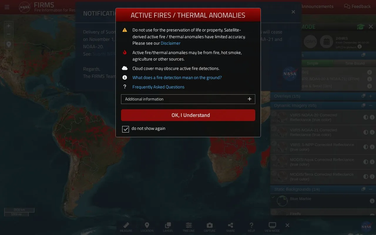 FIRMS homepage screenshot