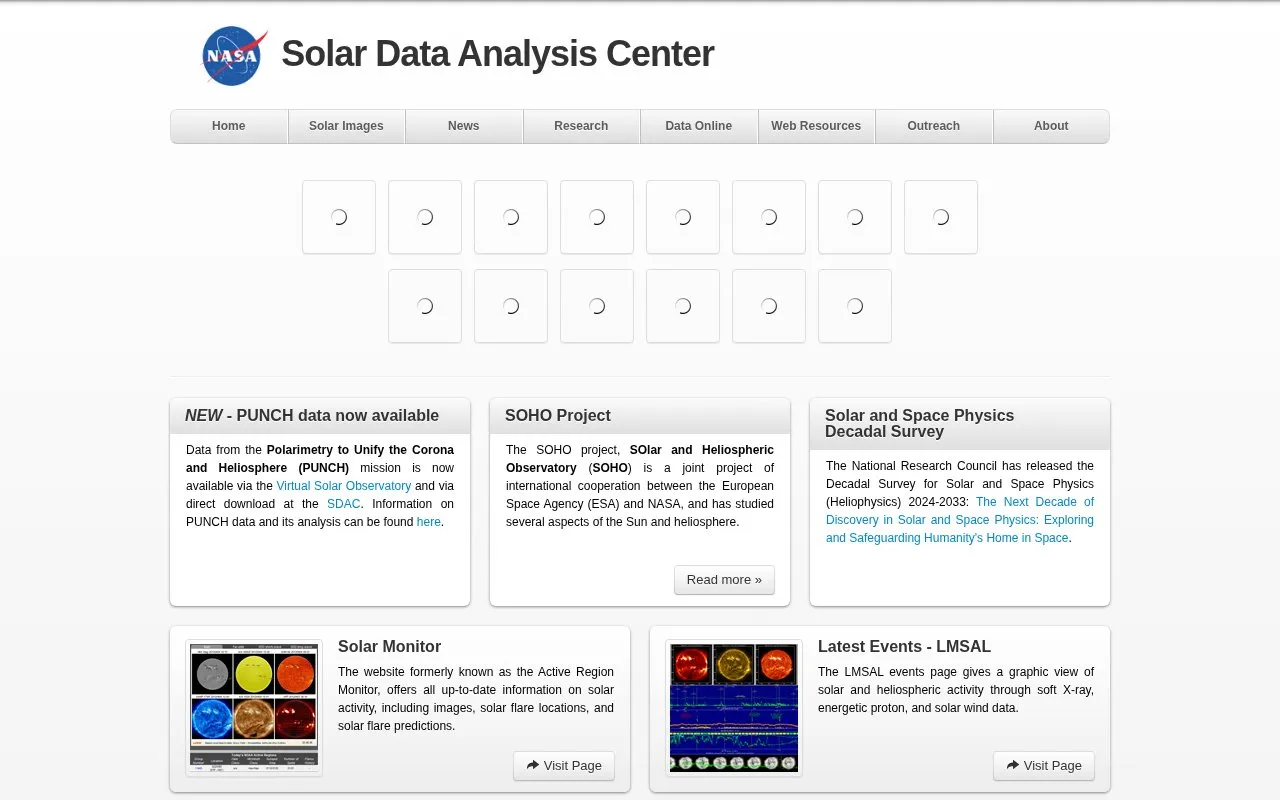 SDAC homepage screenshot