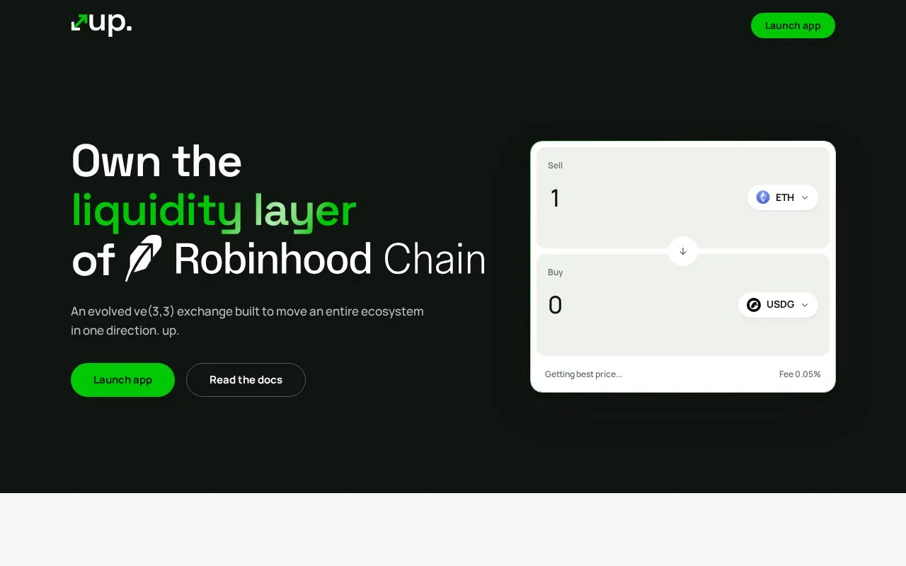 up v3 homepage screenshot