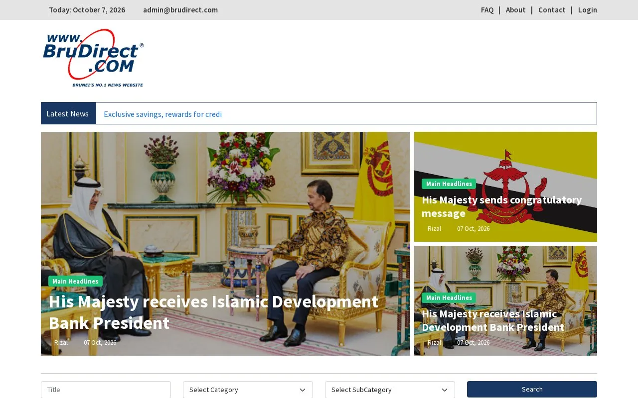 Brunei Direct homepage screenshot