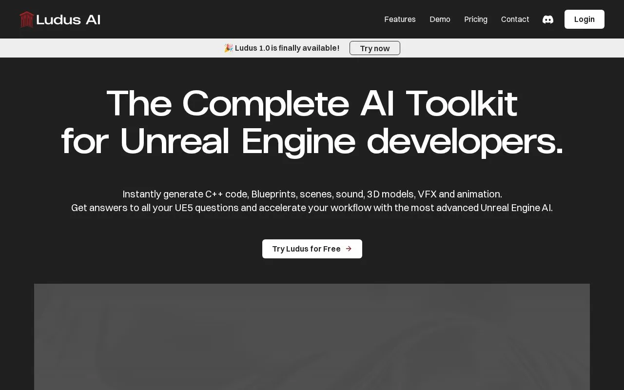 Ludus AI homepage screenshot