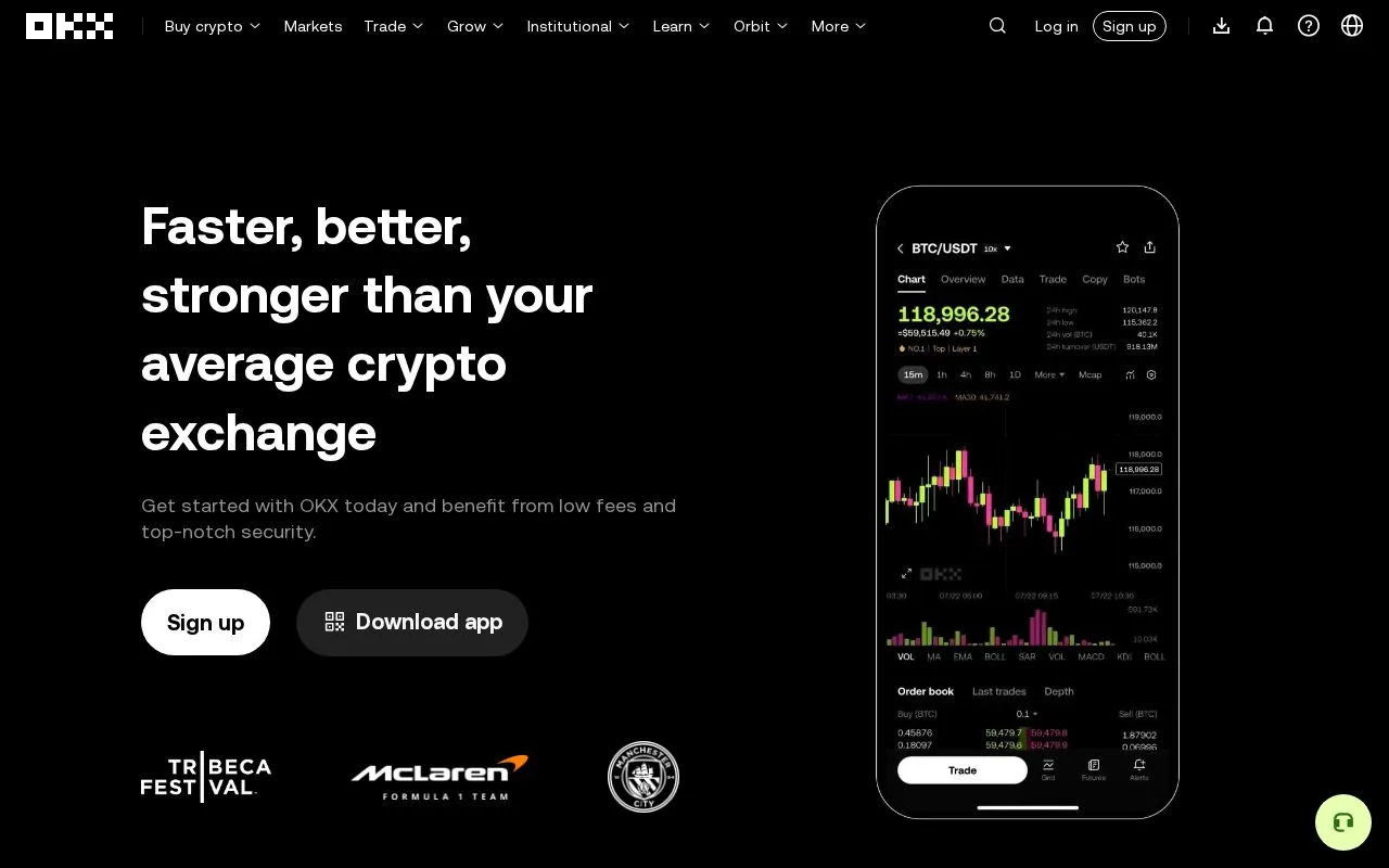 OKX homepage screenshot