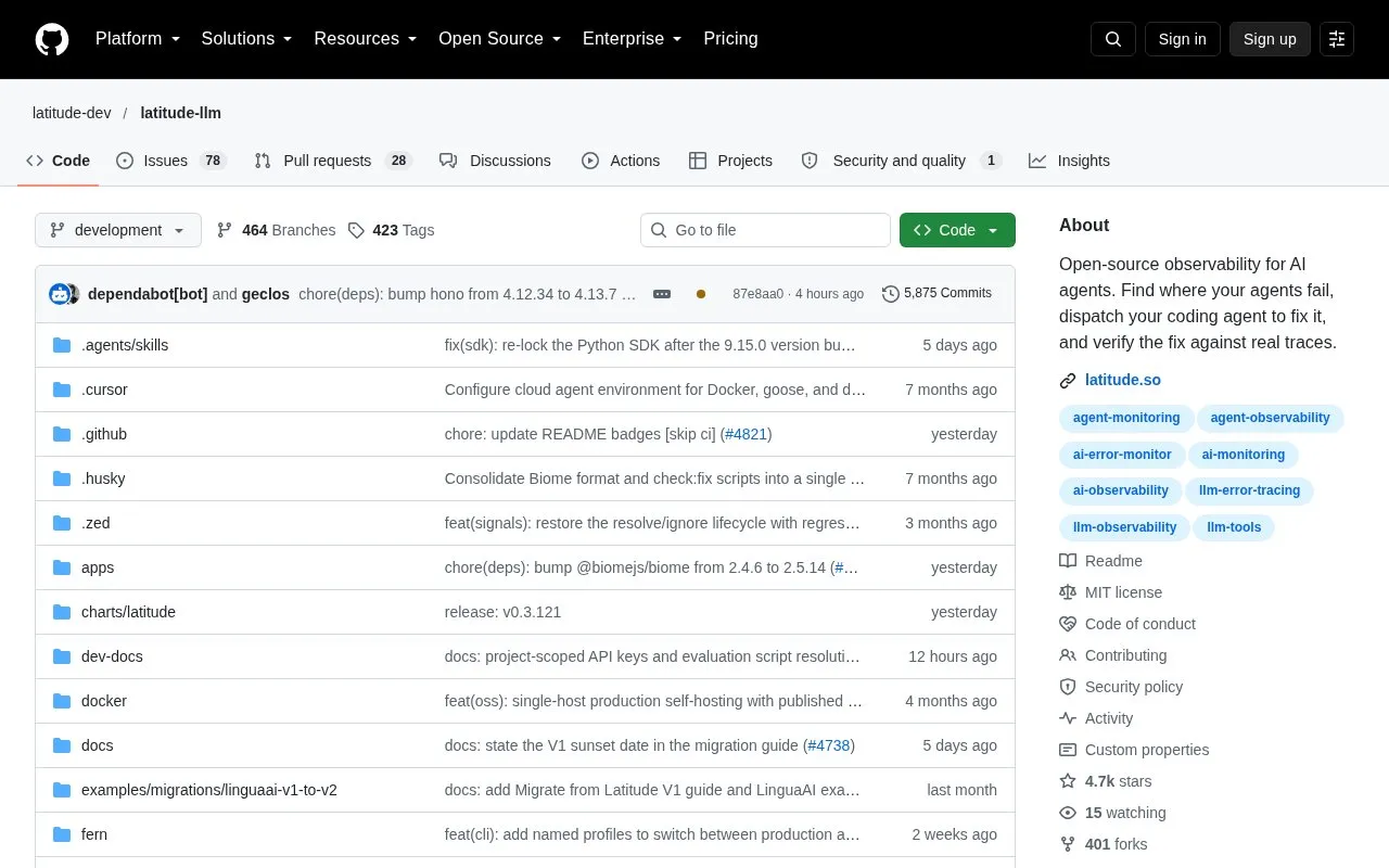 Latitude homepage screenshot