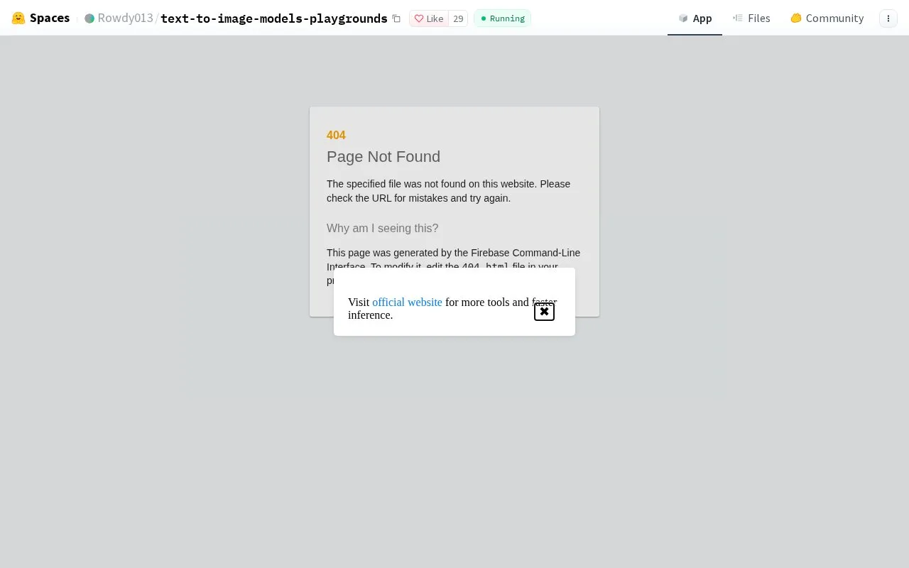 Text To Image Models Playground homepage screenshot