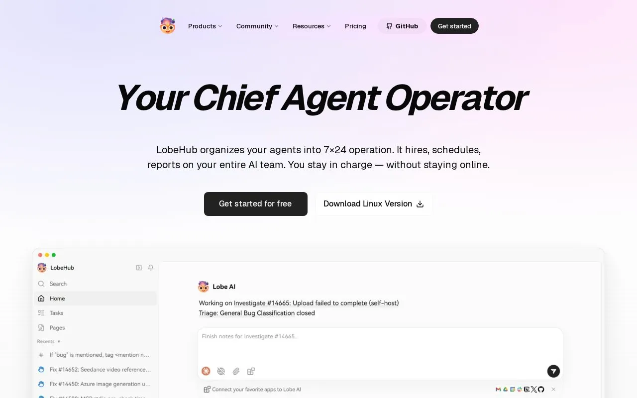 LobeHub homepage screenshot
