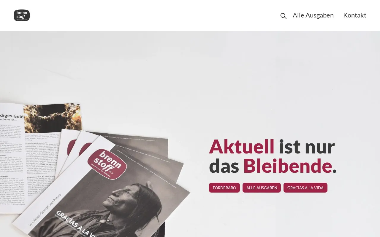 Brennstoff homepage screenshot