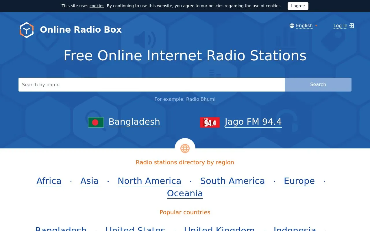 OnlineRadioBox homepage screenshot