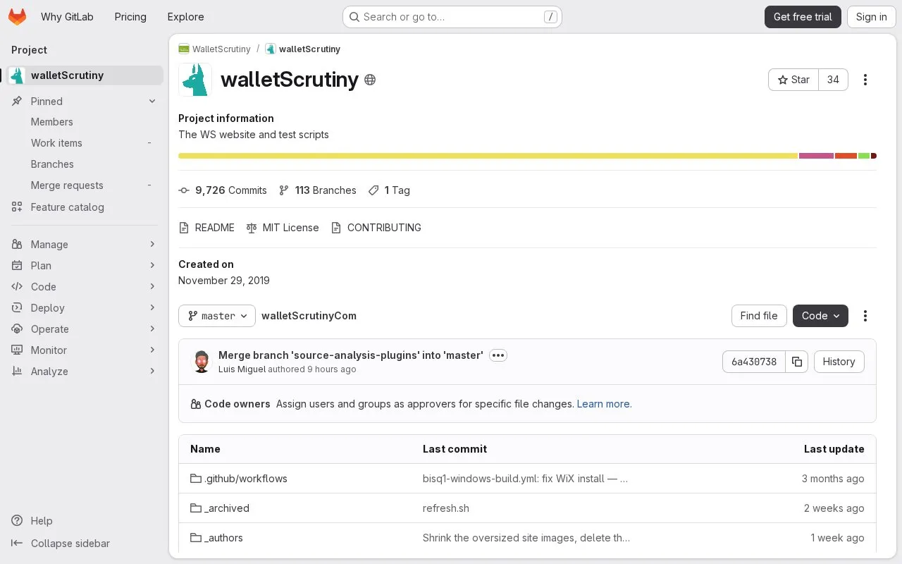 Wallet Scrutiny Com homepage screenshot