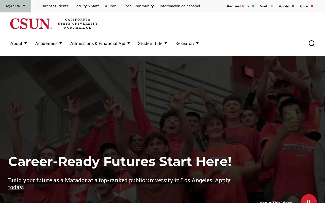 California State University, Northridge homepage screenshot