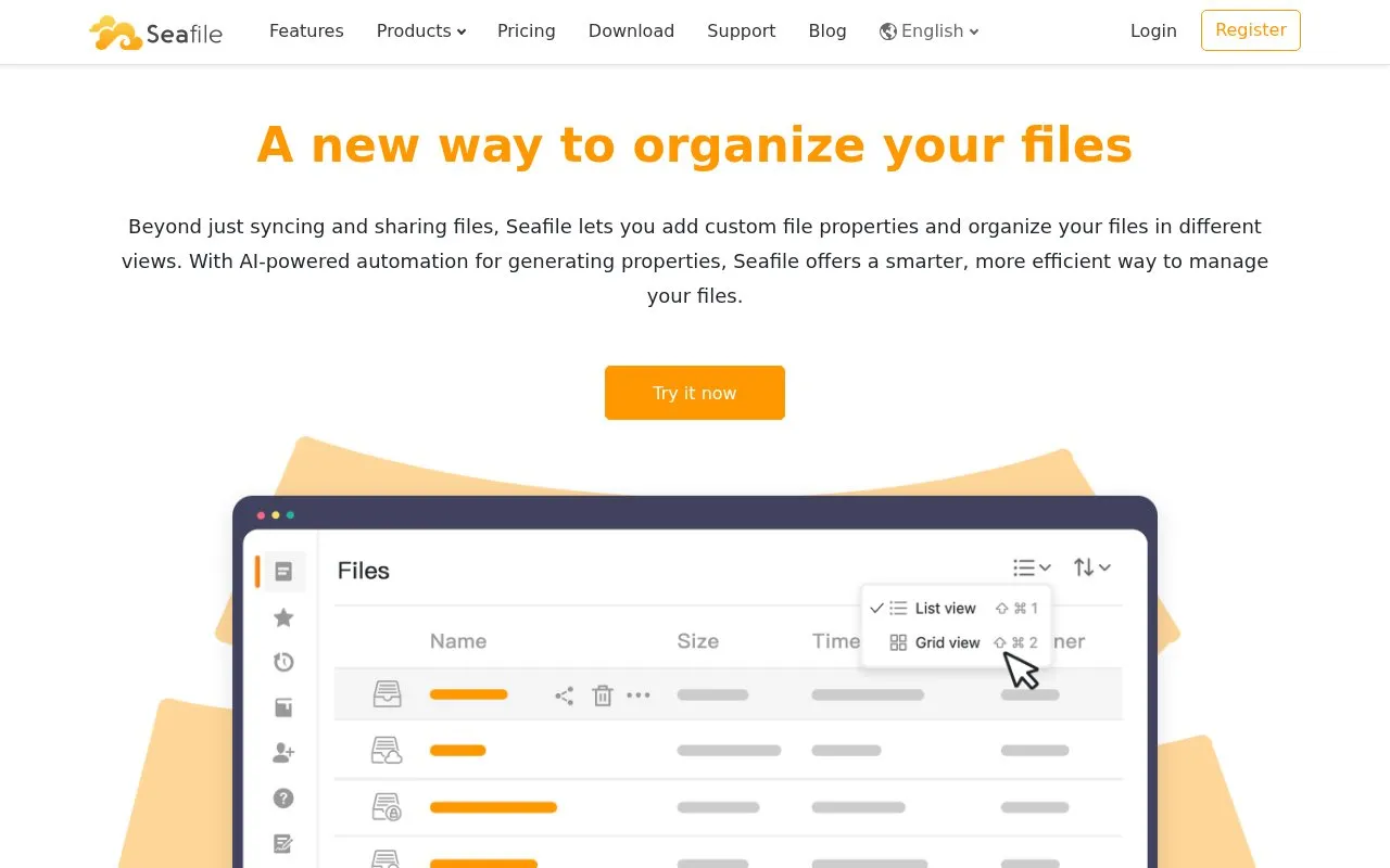 SeaFile homepage screenshot