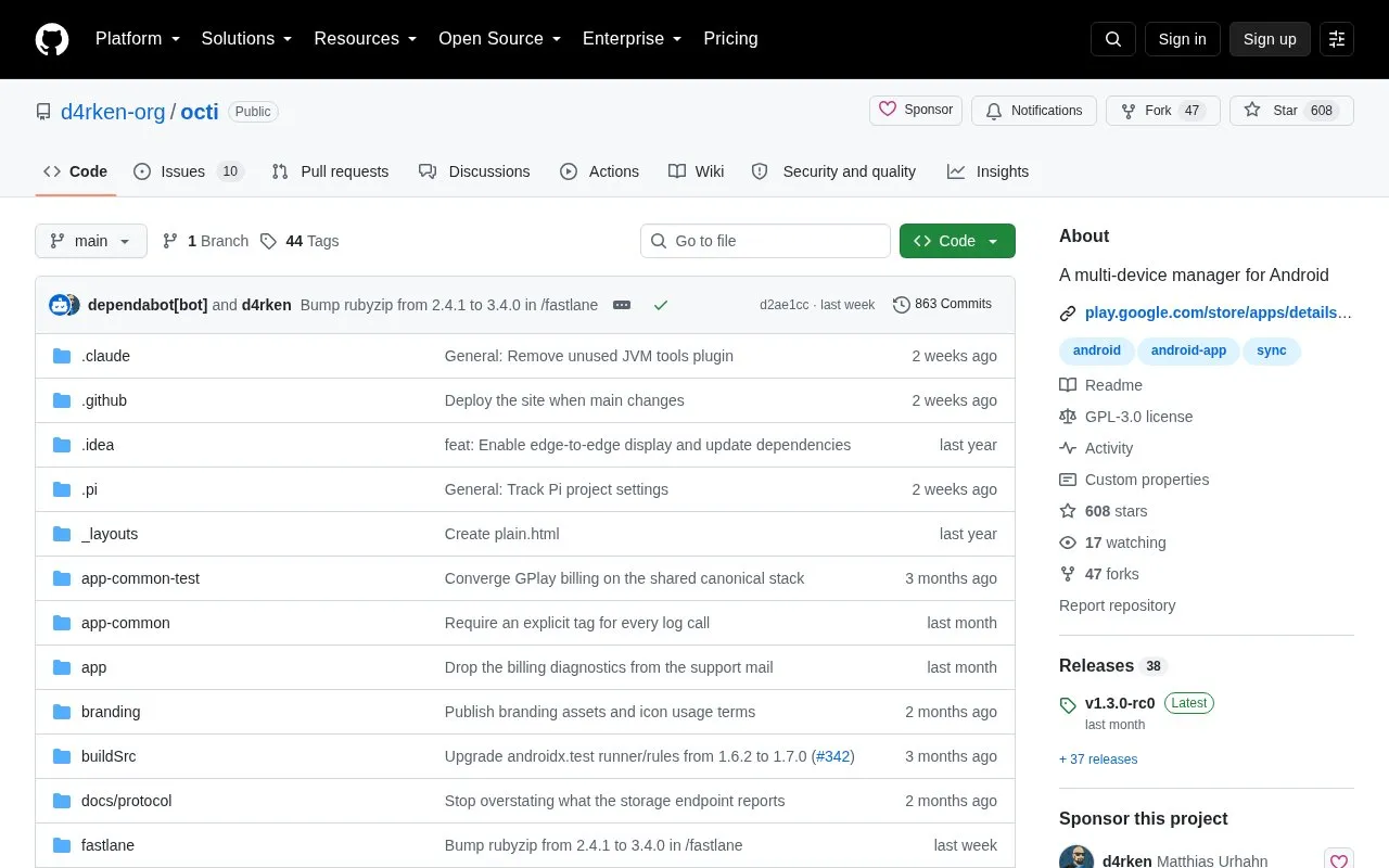 Octi homepage screenshot