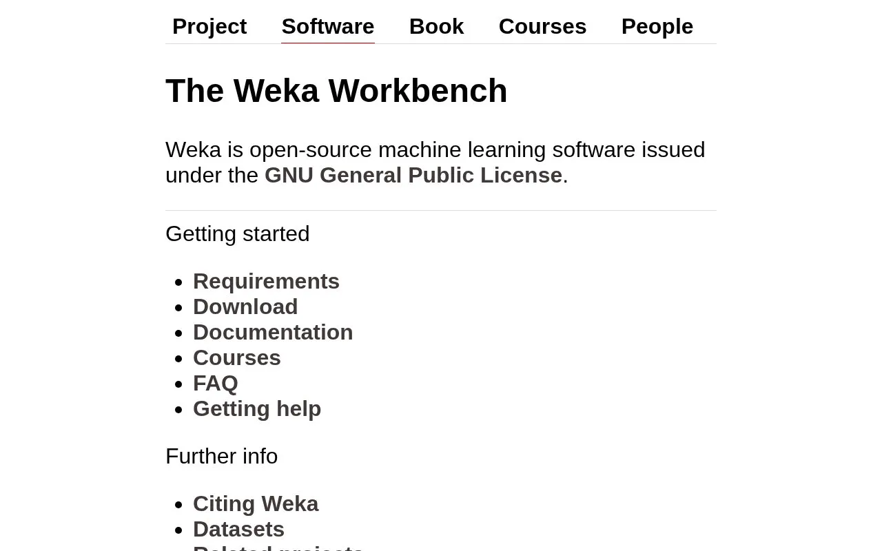 Weka homepage screenshot
