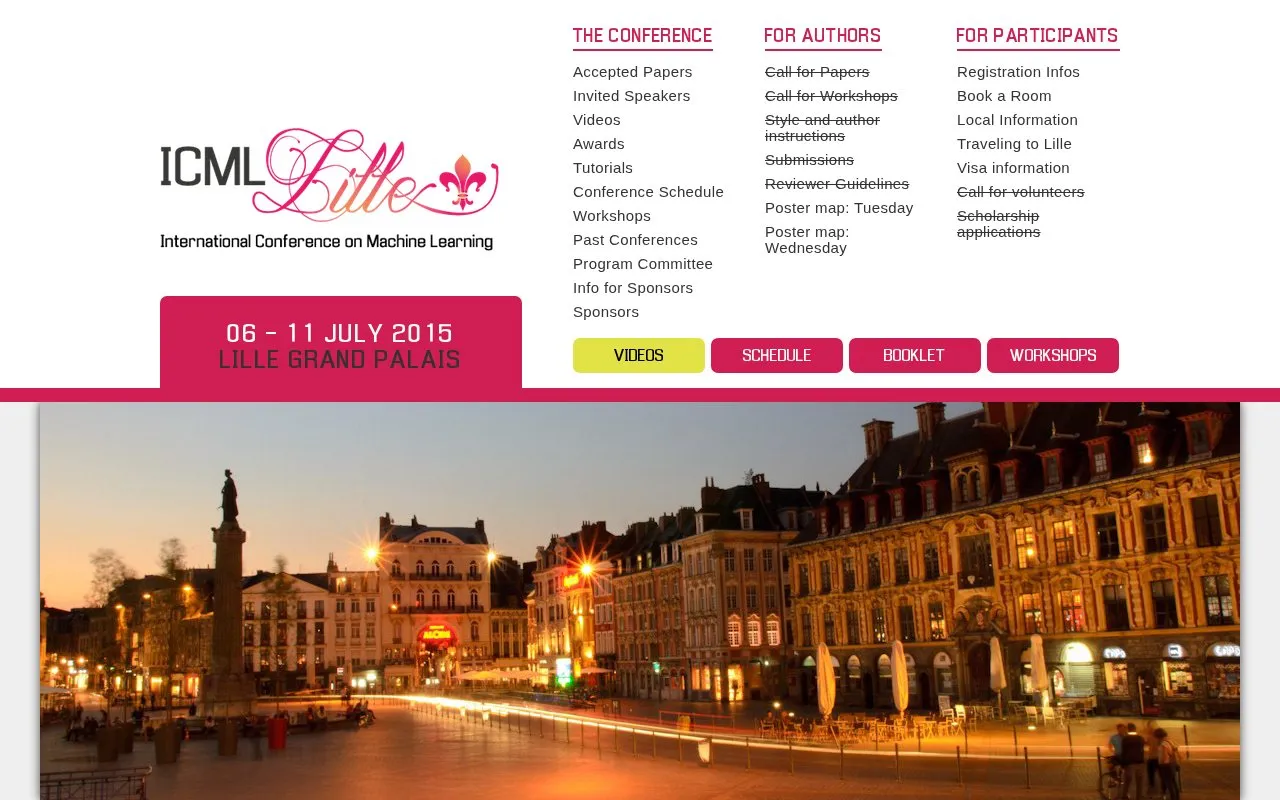 ICML homepage screenshot
