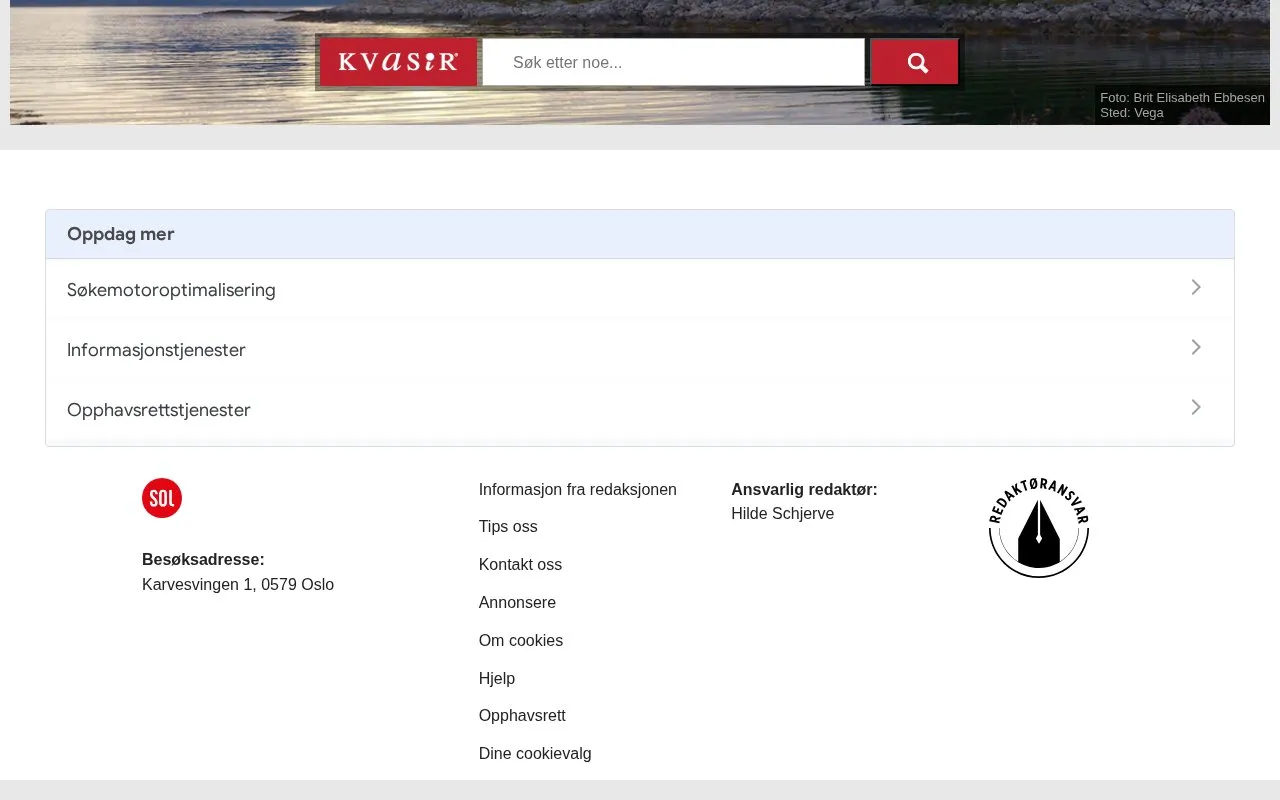 kvasir homepage screenshot