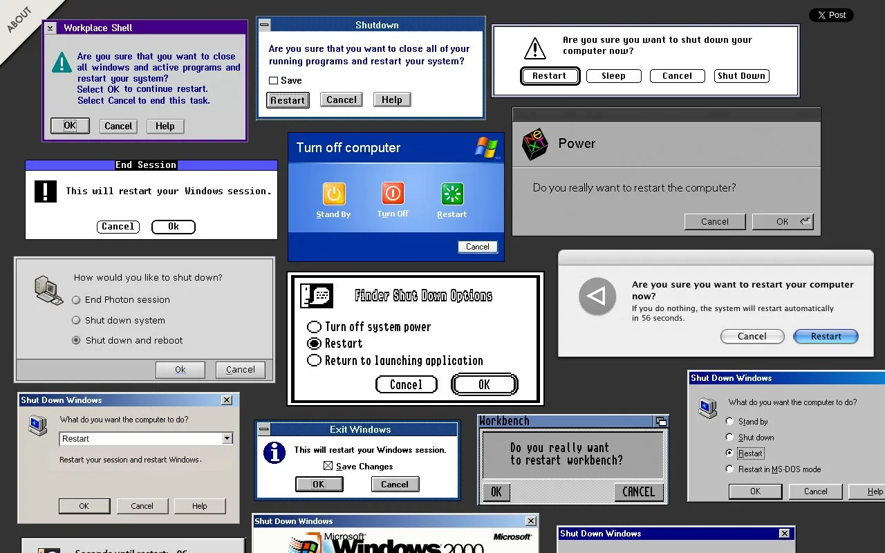 The Restart Page homepage screenshot
