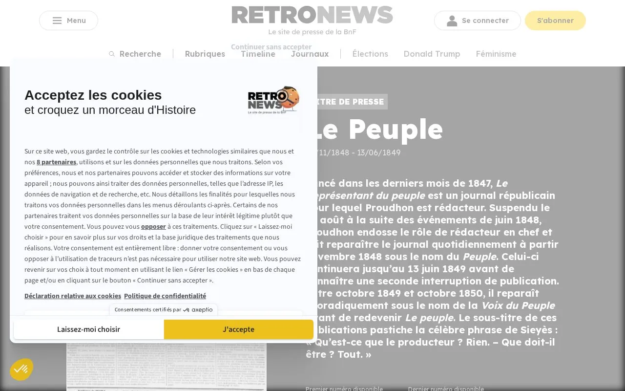 Le Peuple homepage screenshot