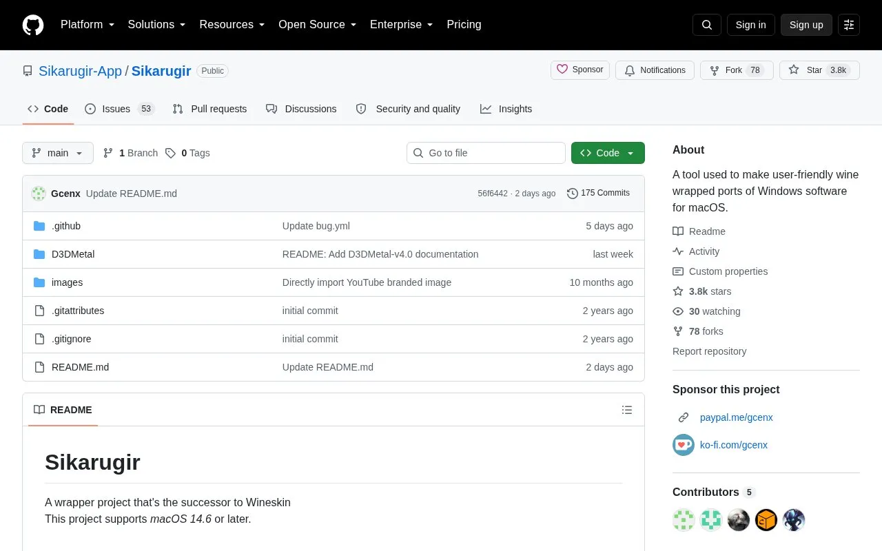 Sikarugir homepage screenshot