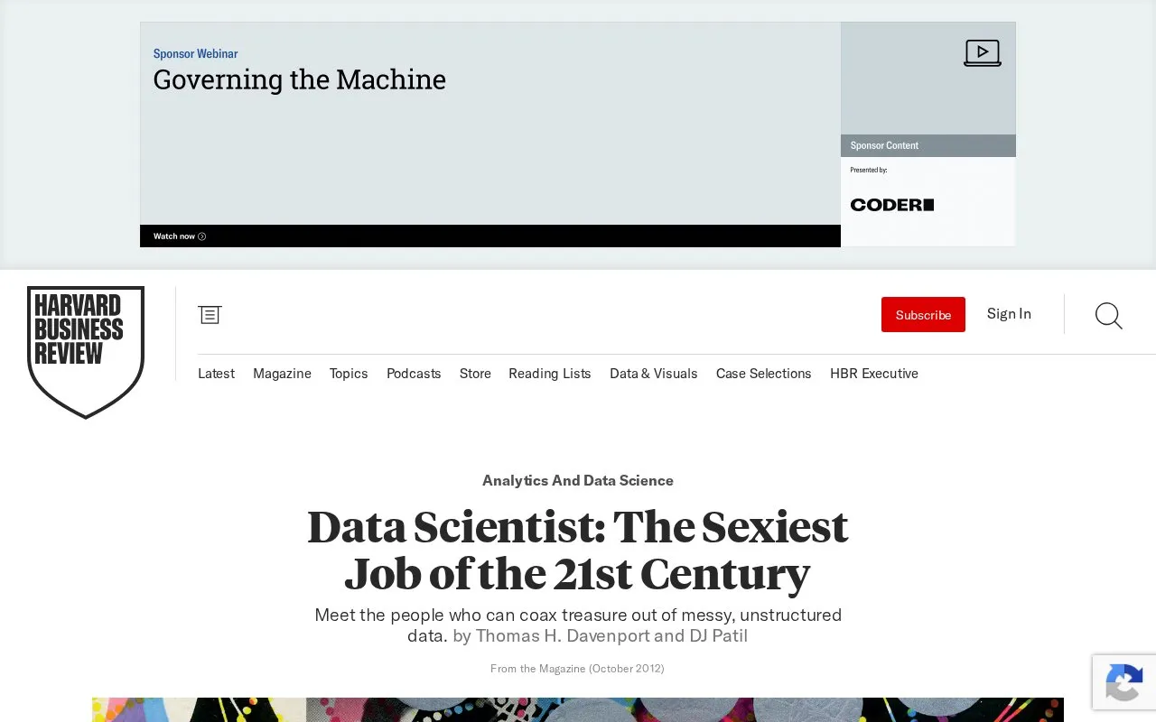 The sexiest job of 21st century homepage screenshot