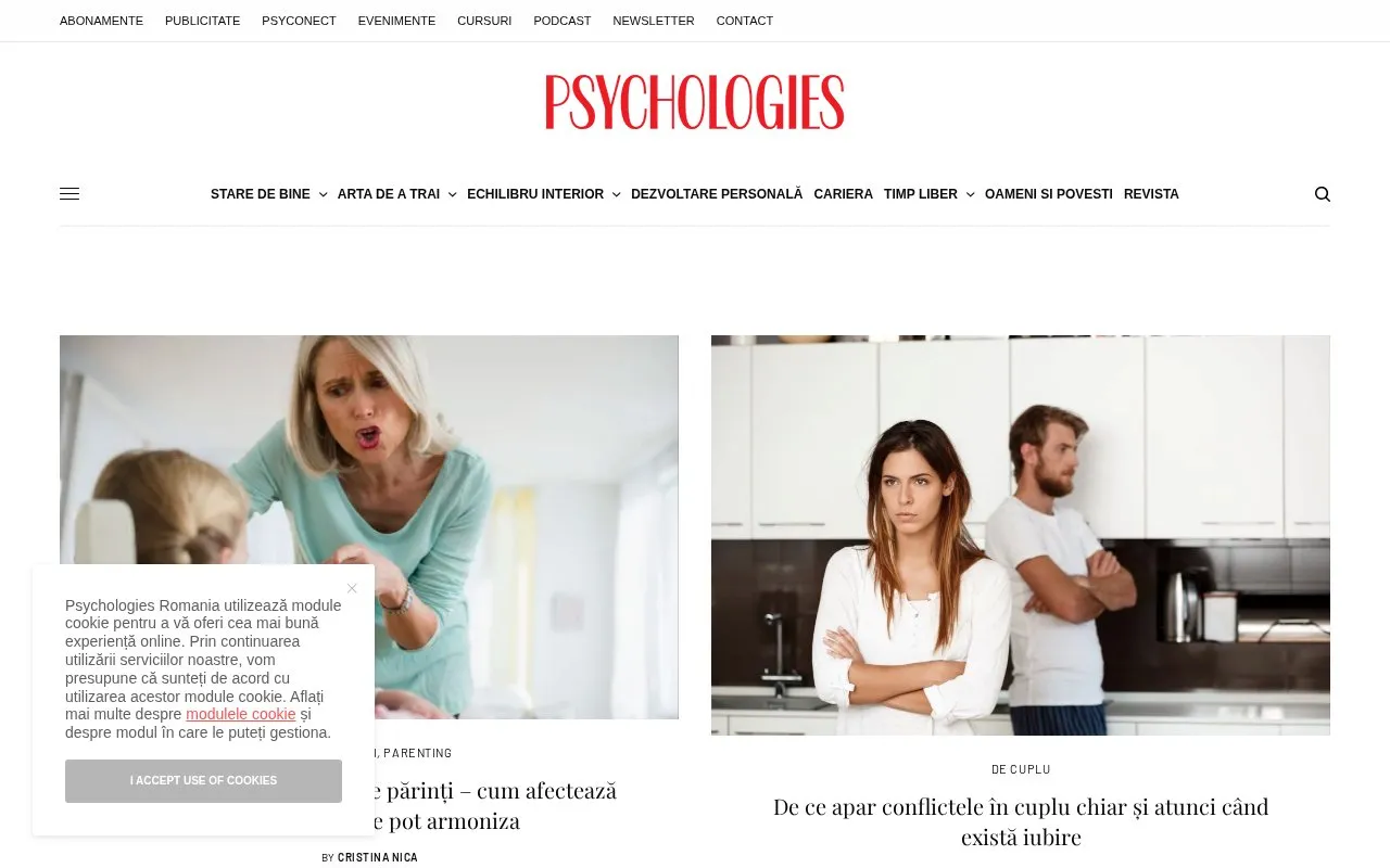 Psychologies homepage screenshot