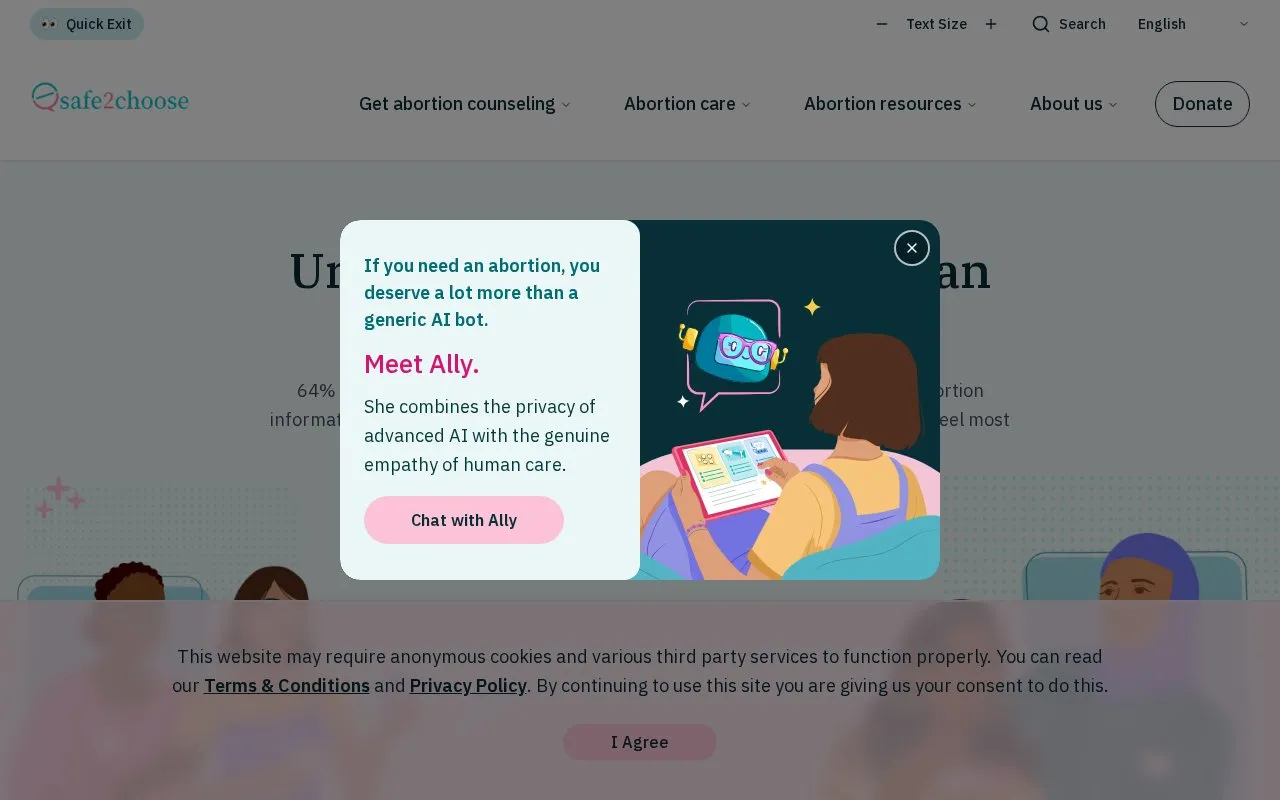 Safe2Choose homepage screenshot