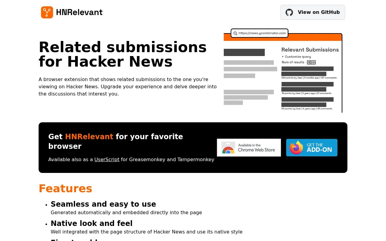 Related Submissions homepage screenshot