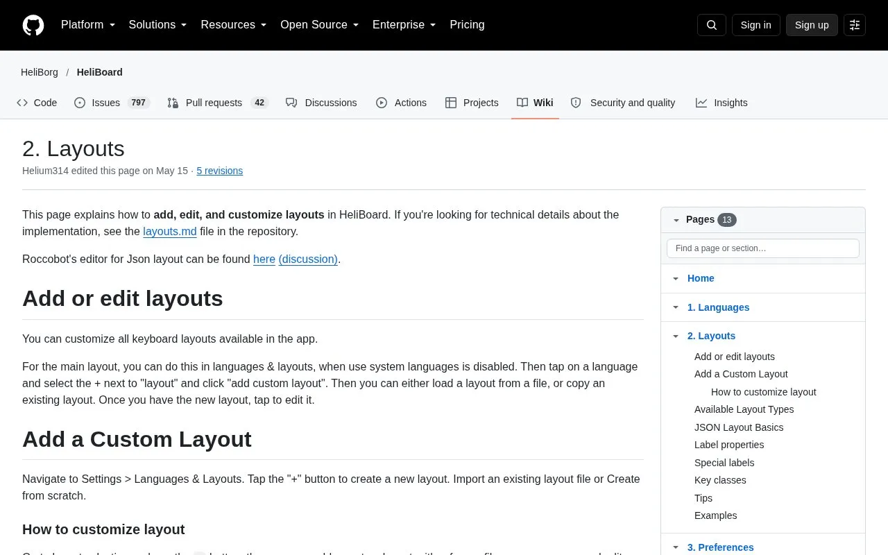 Layouts Guide homepage screenshot