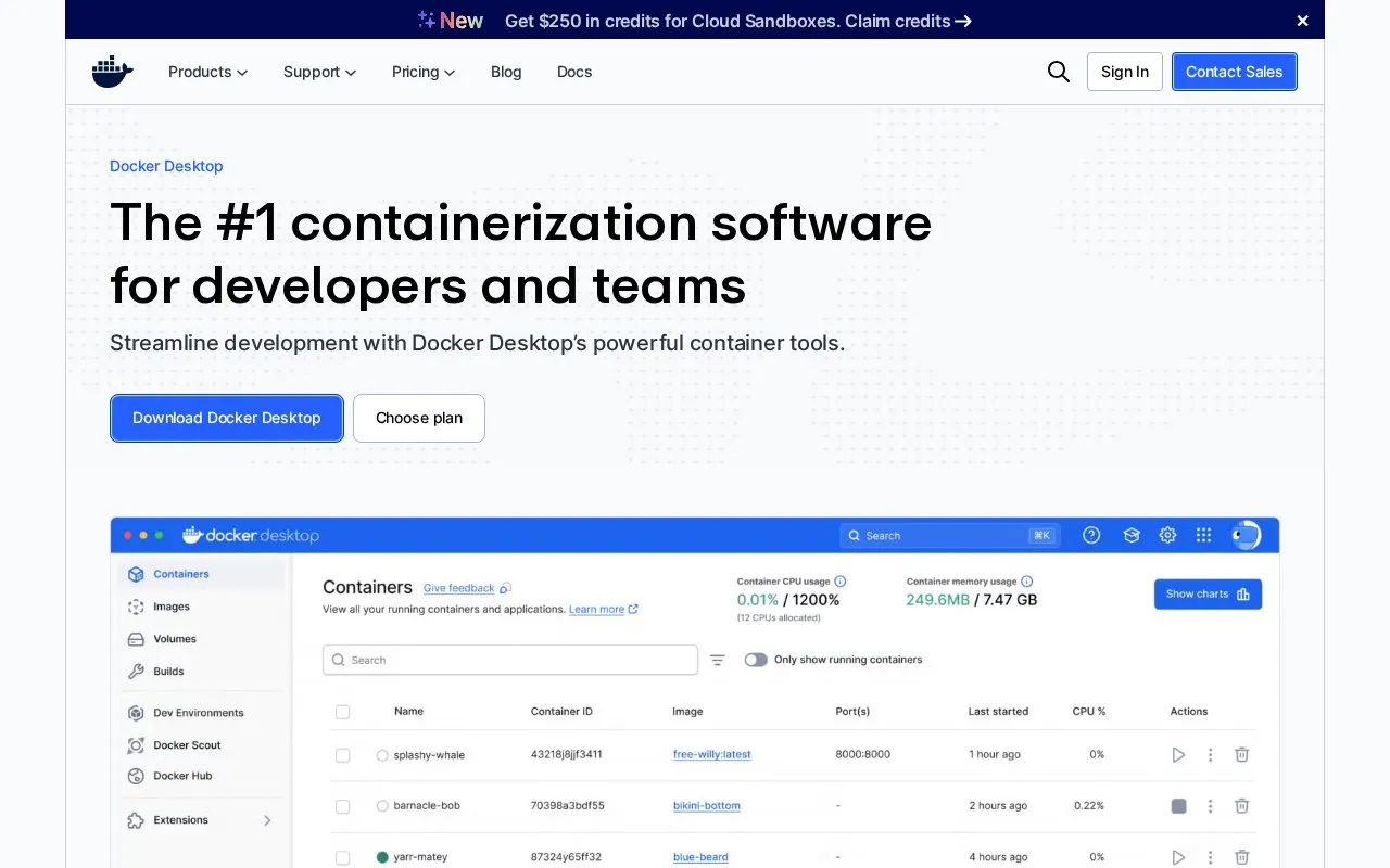 Desktop App homepage screenshot