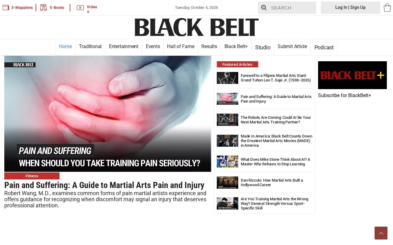 Black Belt homepage screenshot