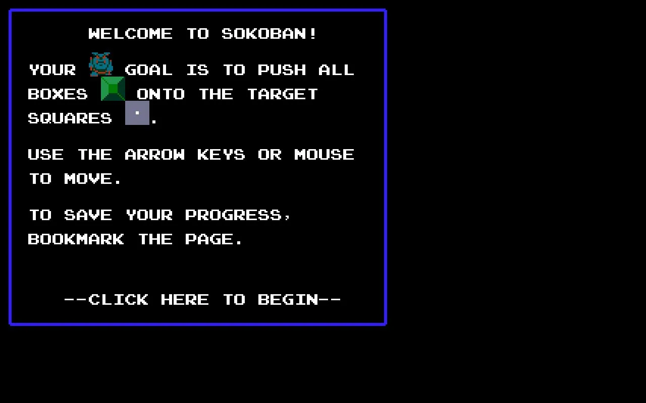 Sokoban homepage screenshot