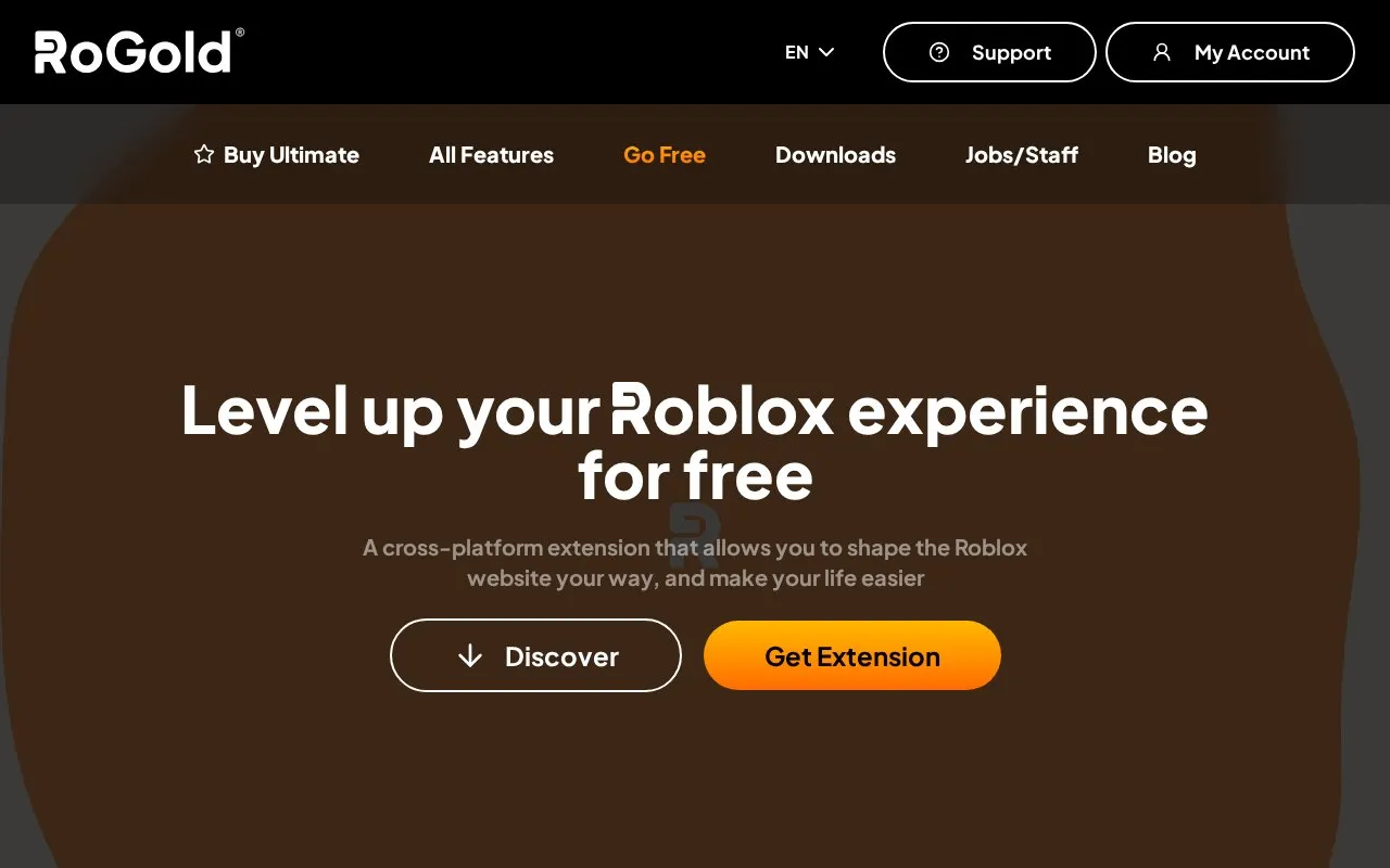 RoGold homepage screenshot