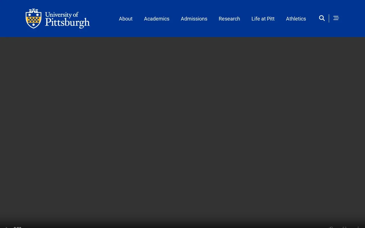 University of Pittsburgh homepage screenshot