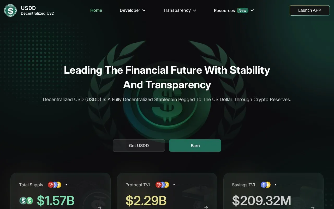 USDD homepage screenshot