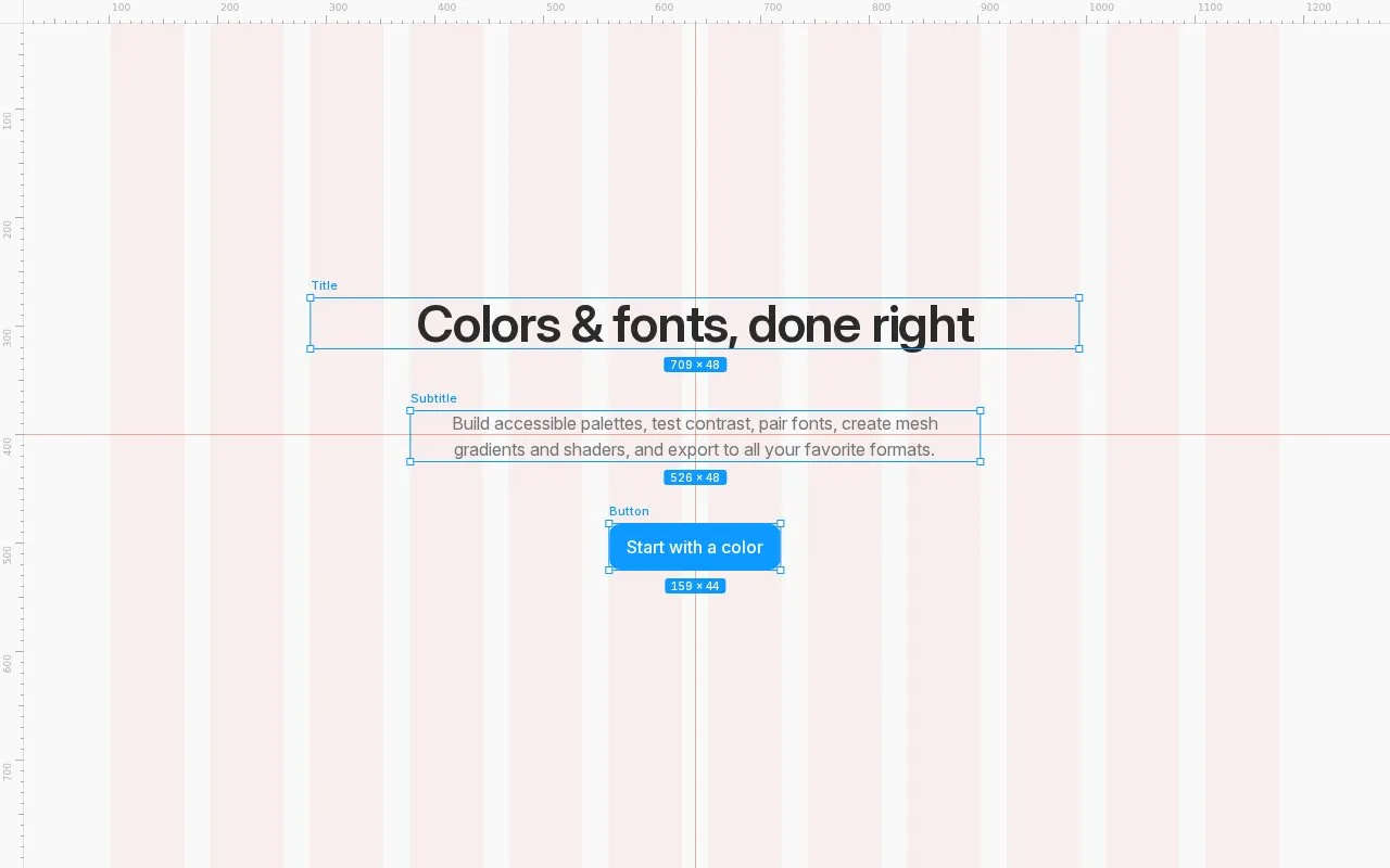 Colors & Fonts homepage screenshot