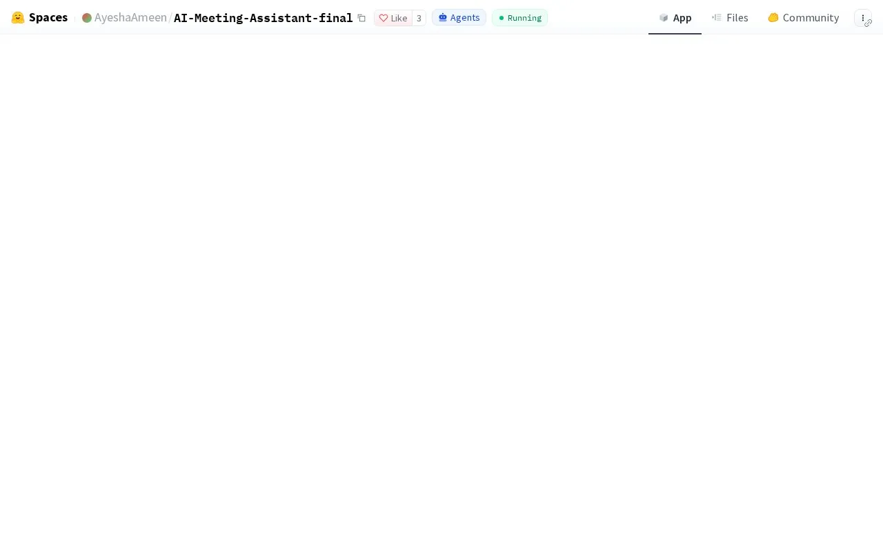 AI Meeting Assistant Final homepage screenshot